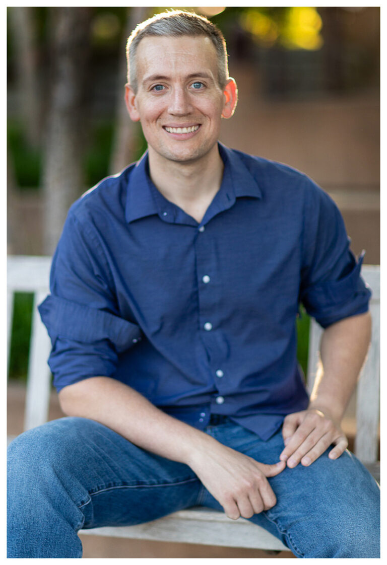 a man smiling for a dating shoot